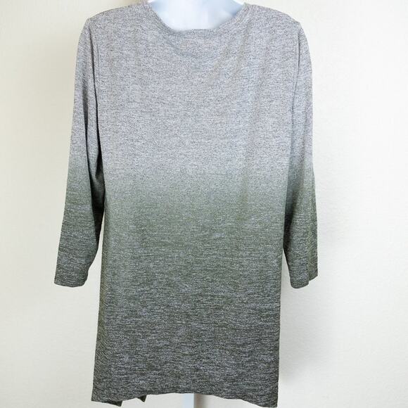 Joan Vass Ombre Knit Gray/Green Tunic, M - Picture 3 of 8
